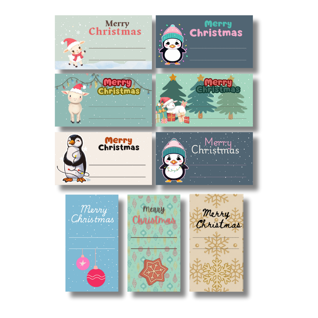 Christmas Critters Gift Label Stickers: Holiday Labels