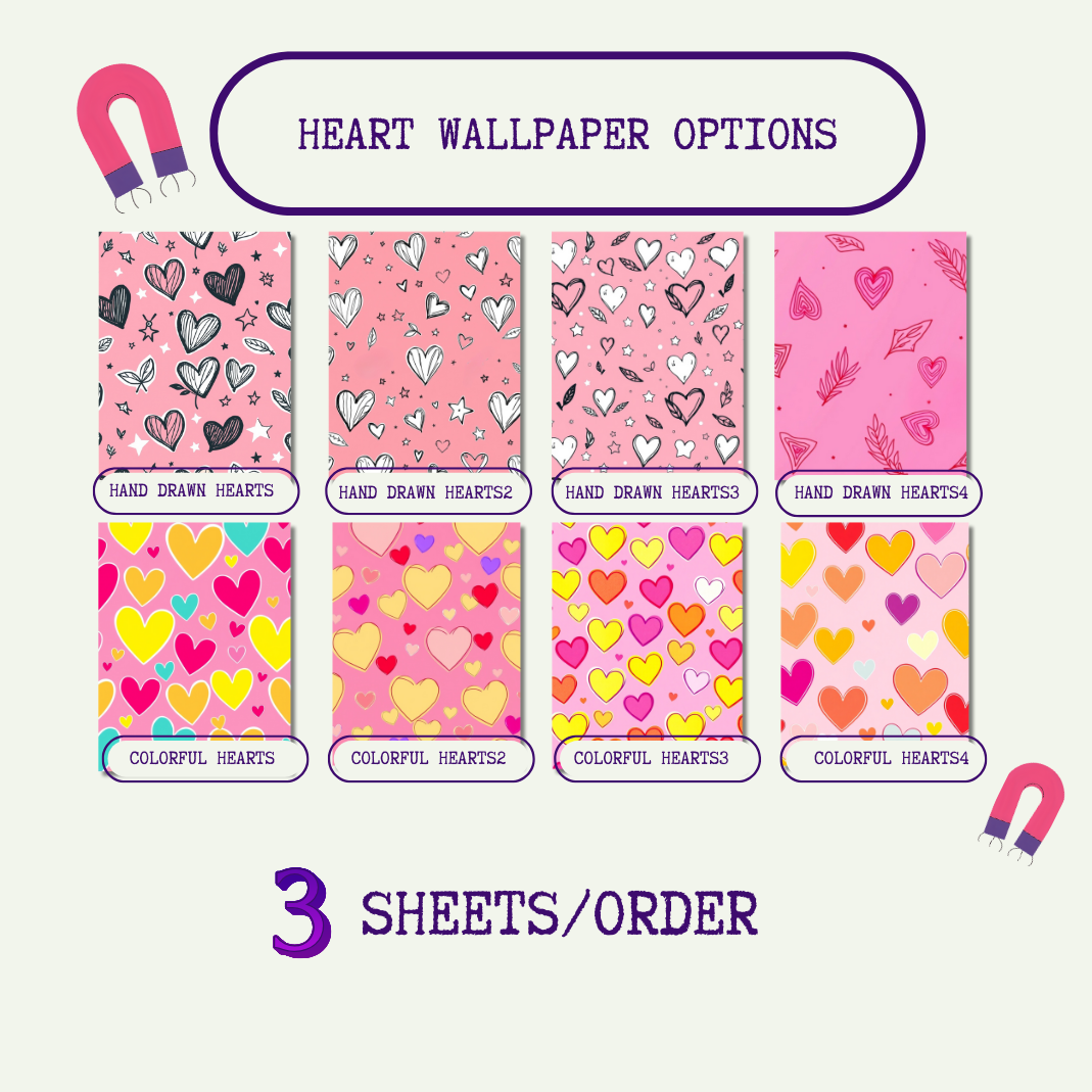 Magnetic Locker Wallpaper - Heart Collection