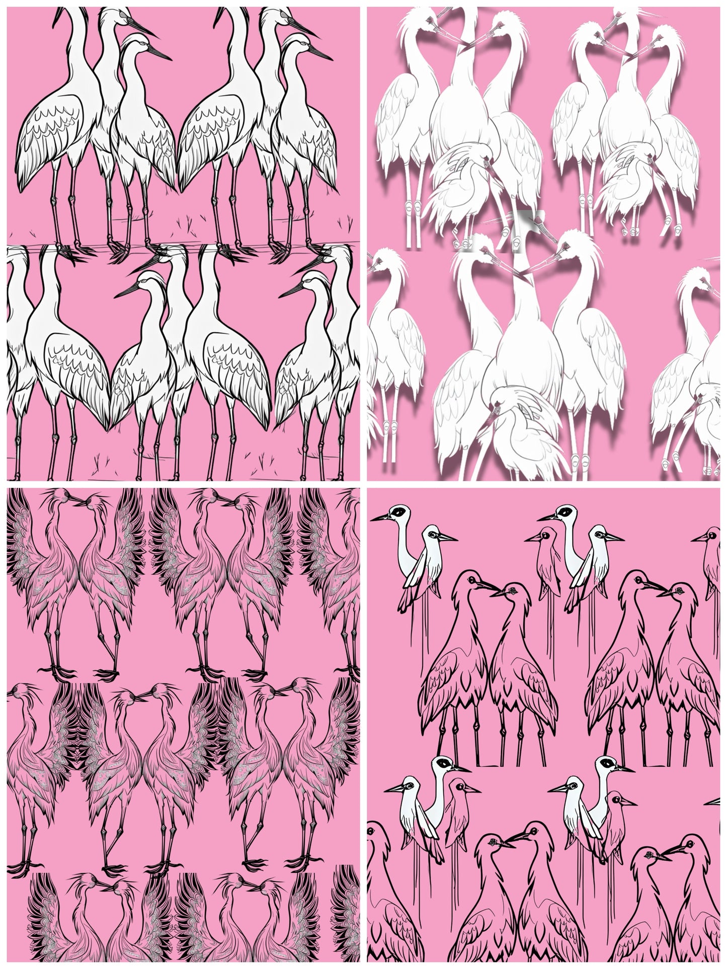 Magnetic Locker Wallpaper - Family of Cranes