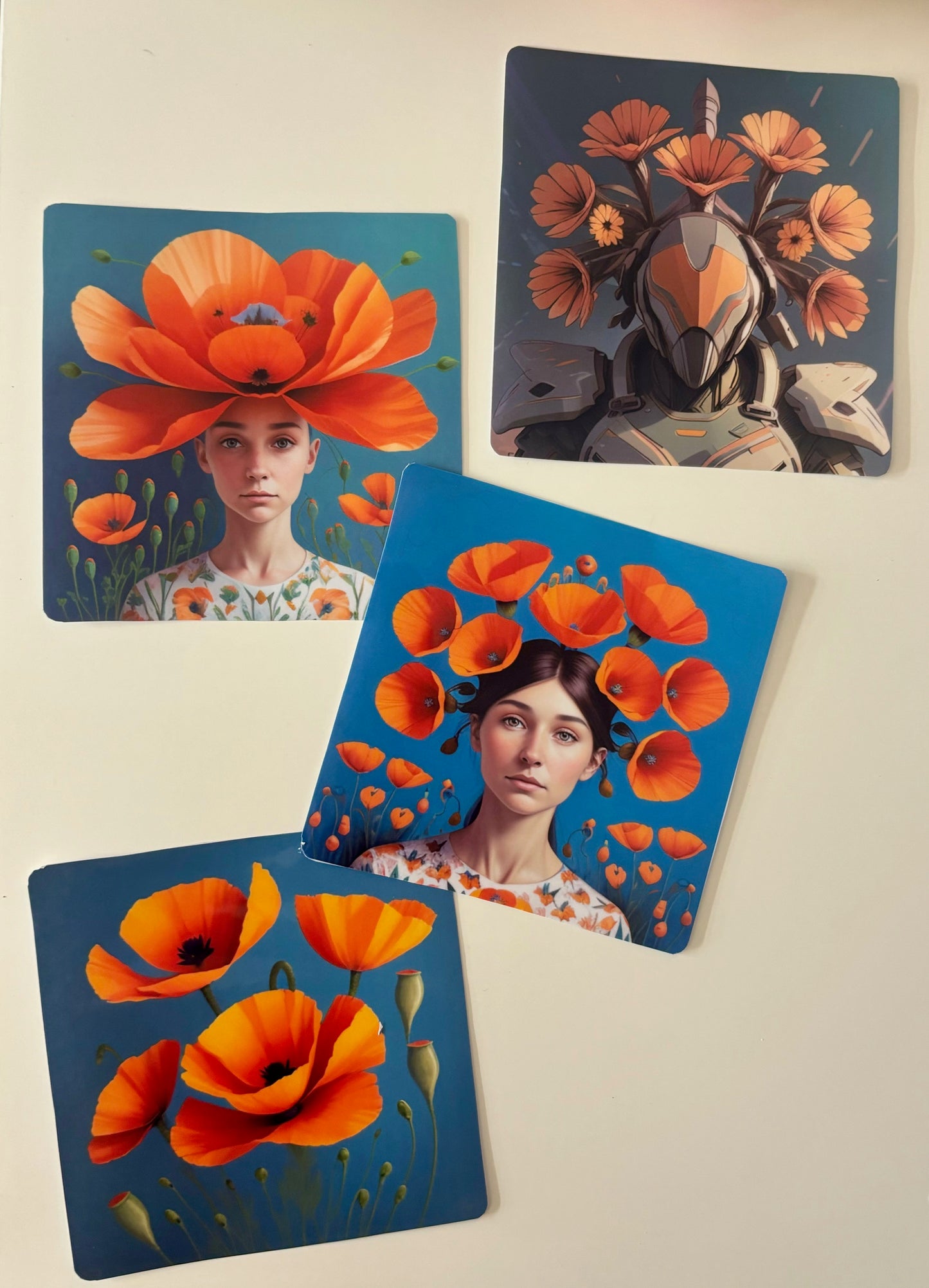 California Poppy Stickers Part 3 - 8 Pcs