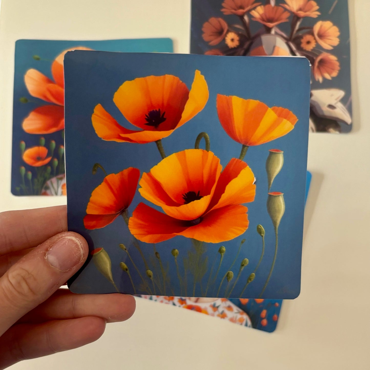 California Poppy Stickers Part 3 - 8 Pcs