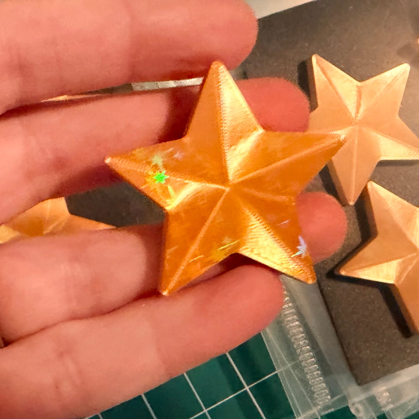 12Pcs Strong Star Refrigerator Magnets - Holographic | 3D Decorative Magnets for Kitchen, Locker or Office