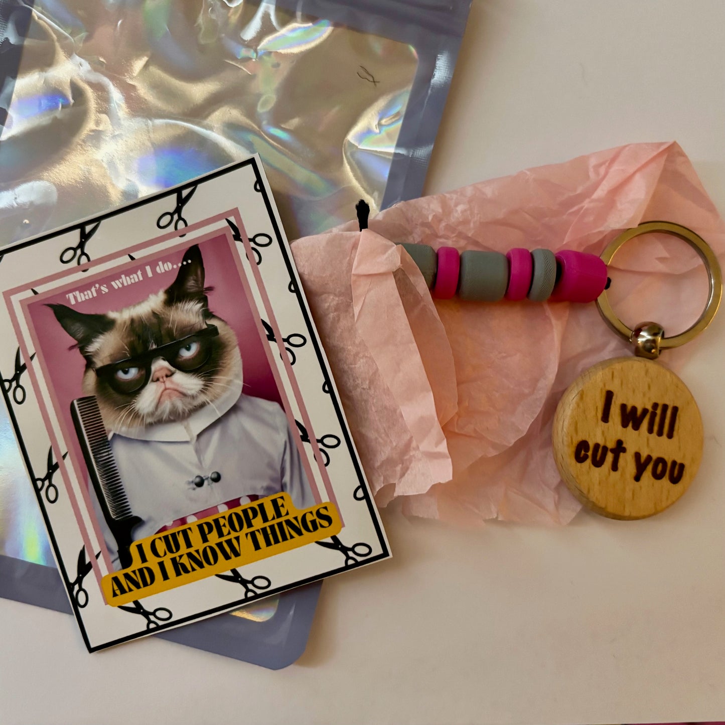 Personalized Beaded Keyring Laser Engraved