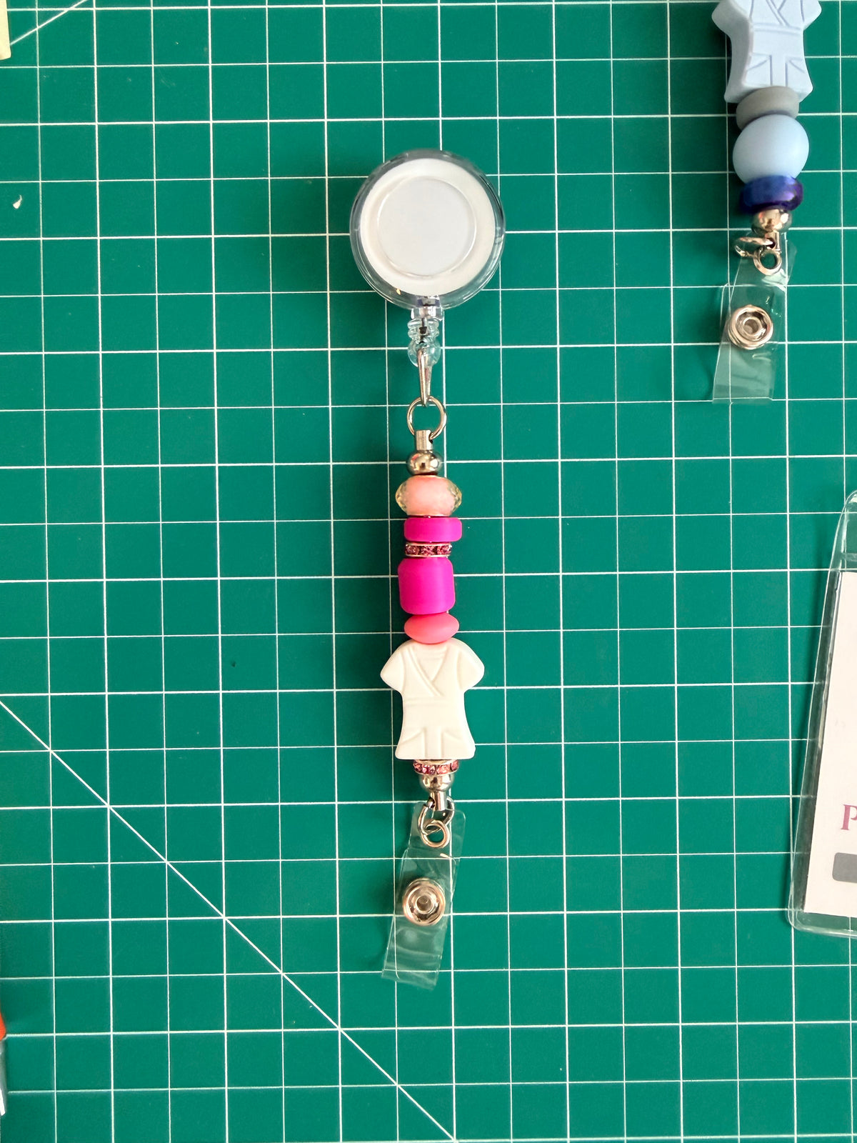 Handmade Halloween Ghost Beaded Pens Bottle Opener or Badge Reel