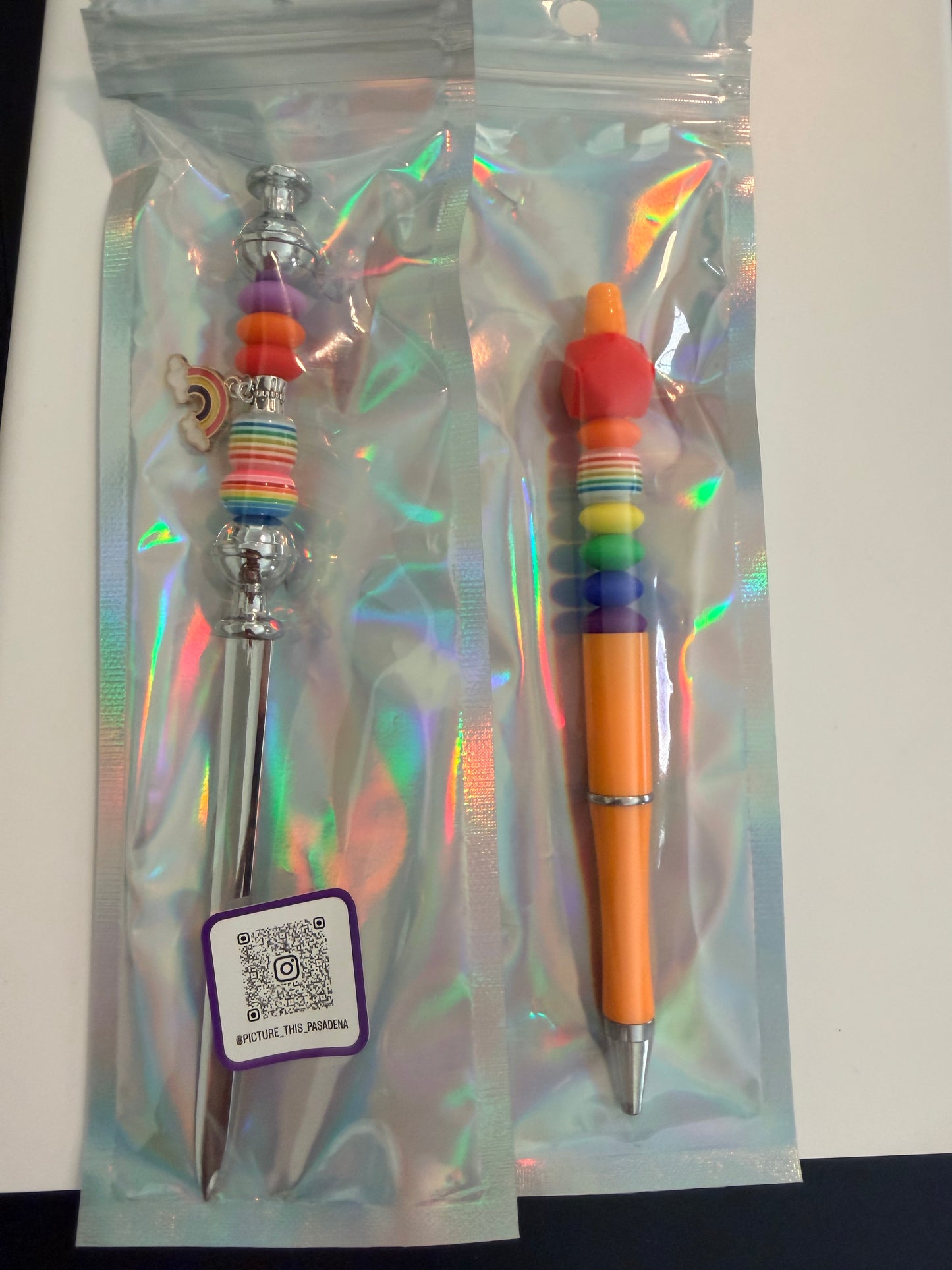 Pride Rainbow Beaded Pen and Letter Opener Set