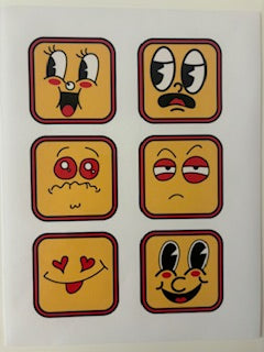 Emoji Stickers - 6 Piece Set (Just under 3 inches each)