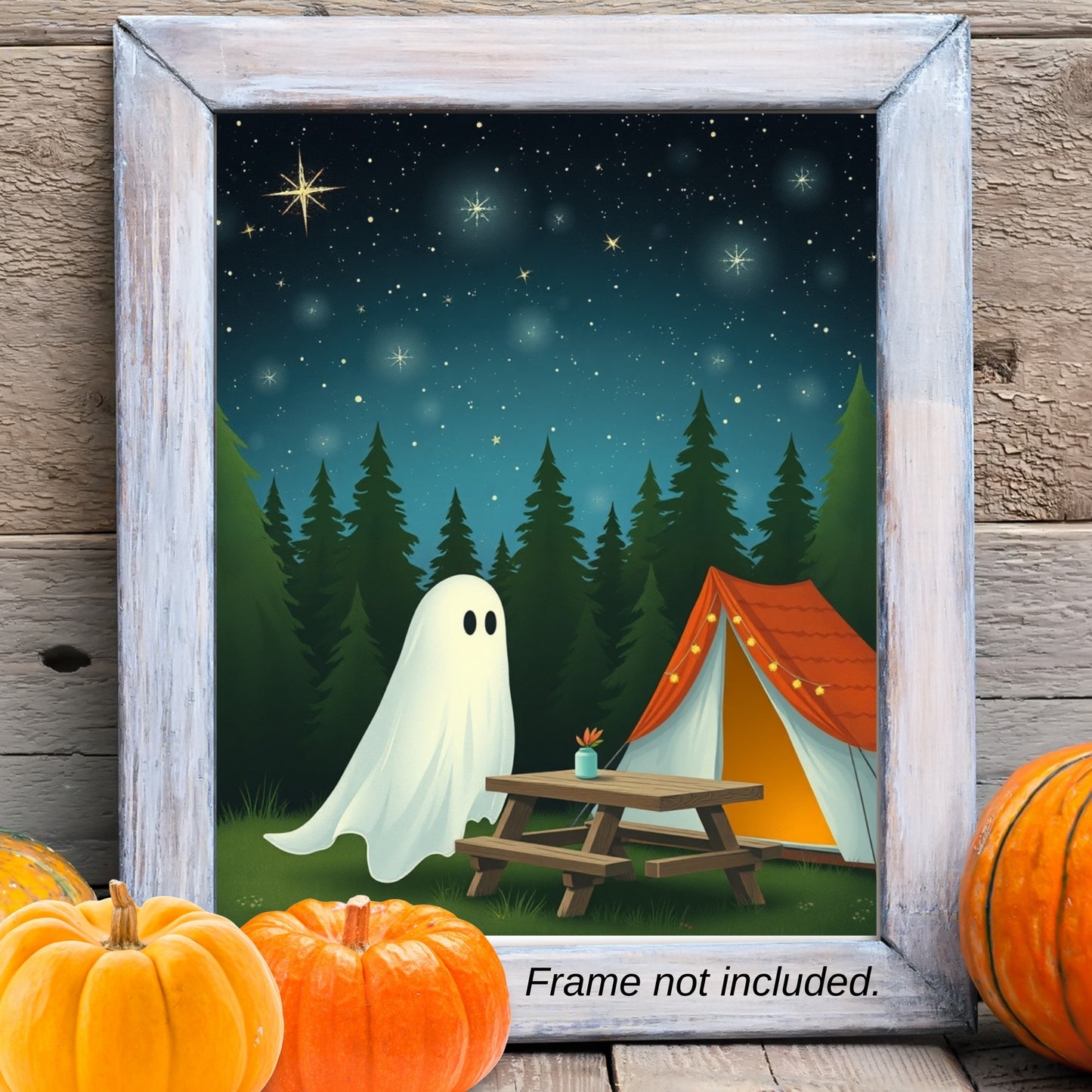 Cute Ghosts Halloween Art Prints Set of 3 Seasonal Wall Prints Kitchen Halloween Decor