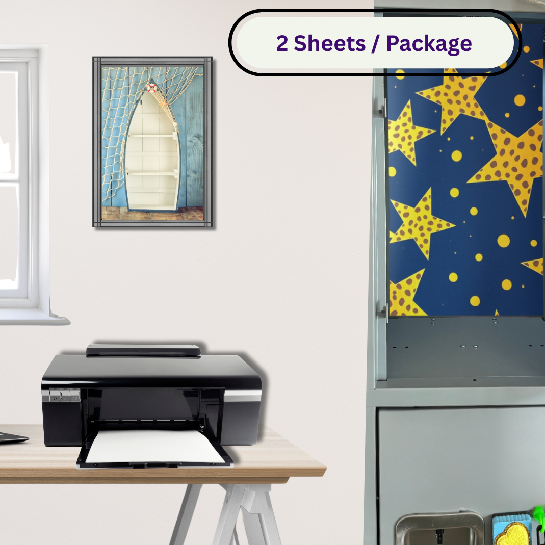 Magnetic Locker Wallpaper - Navy Blue Background with Cheetah Print Stars | 2 Sheets