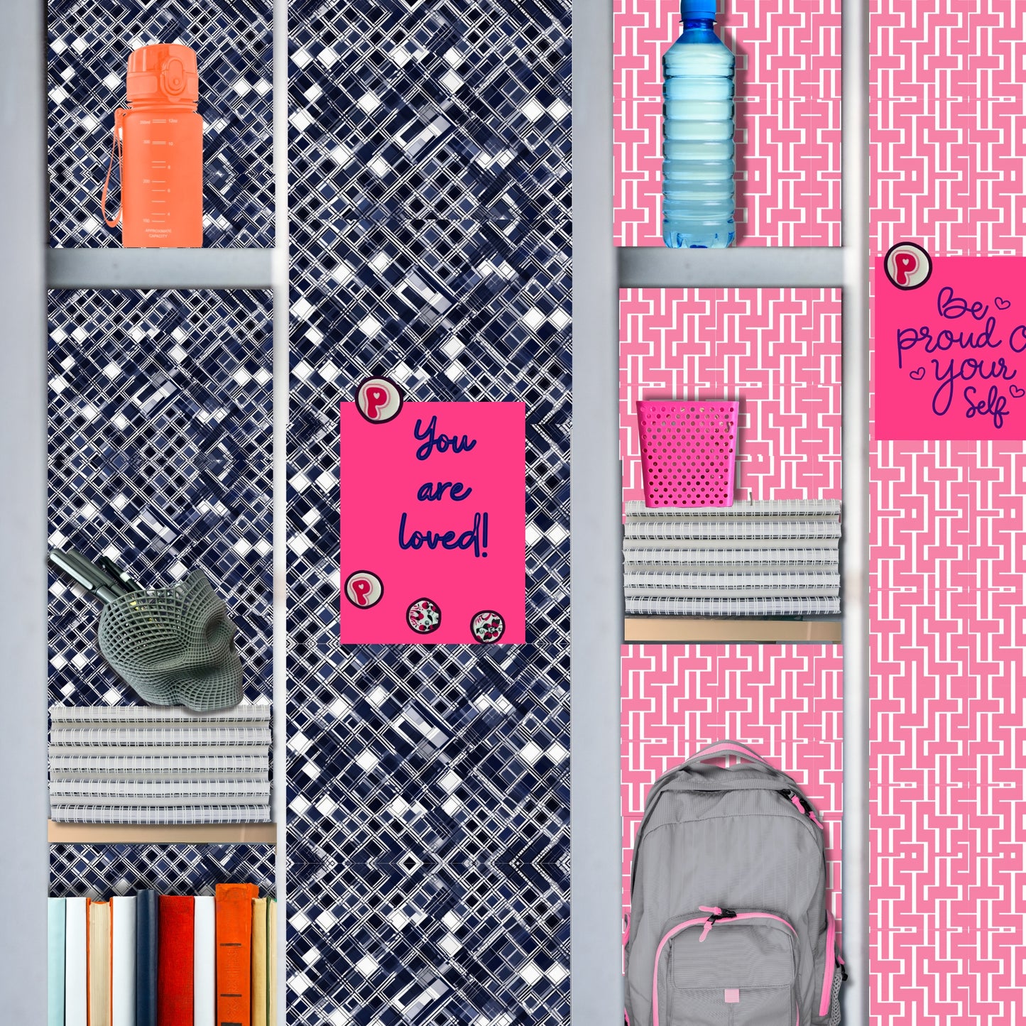 Magnetic Locker Wallpaper - Modern Functionality Collection