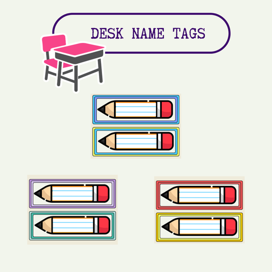 Beautiful Desk Name Tags for Classroom - 10.5"x4" | With Protective Film