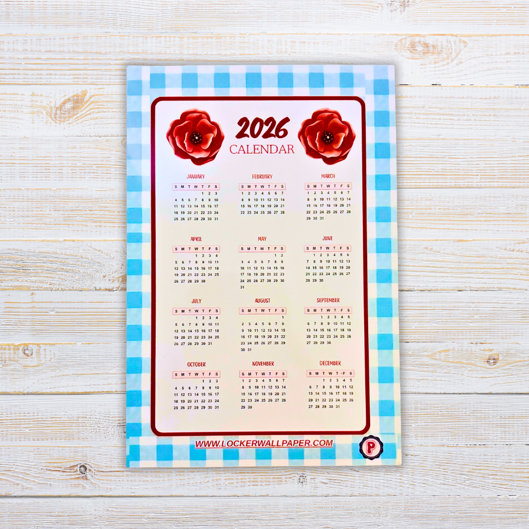 Wildflowers Calendar Magnet 4" x 6" 2026 Year at a Glance | Magnet Calendar for Fridge | Glossy Finish