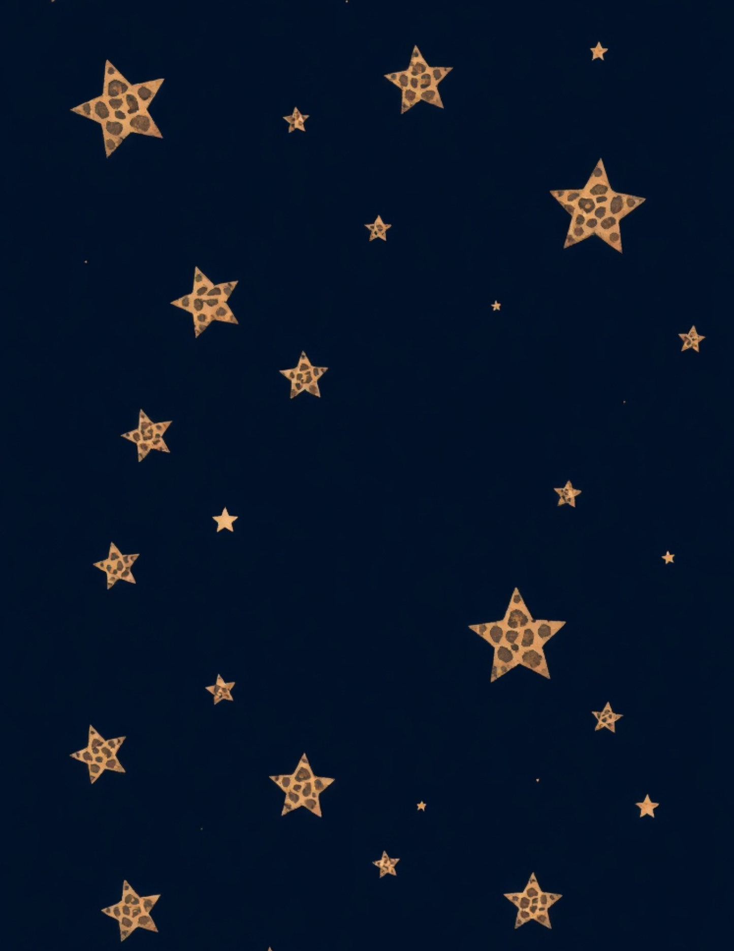 Magnetic Locker Wallpaper - Navy Blue Background with Cheetah Print Stars | 2 Sheets