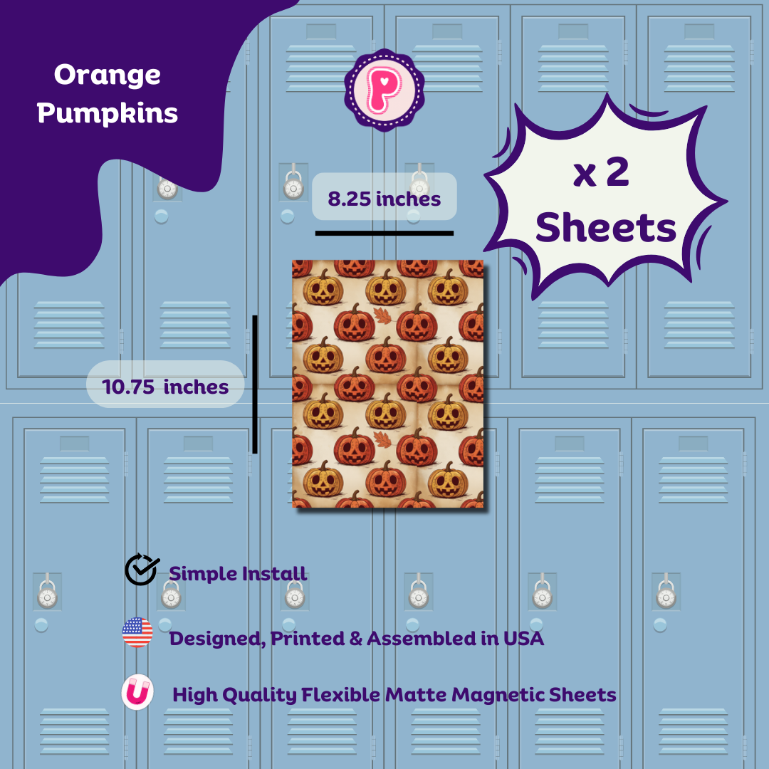 Magnetic Locker Wallpaper - Halloween Pumpkins