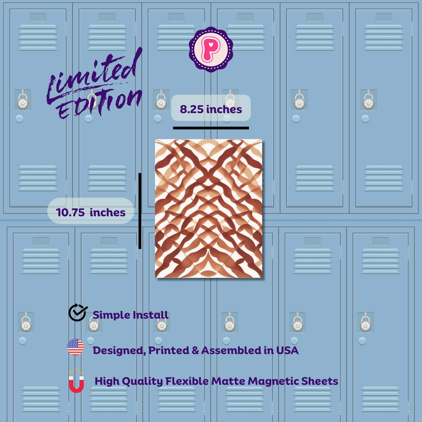 Limited Edition Magnetic Locker Wallpaper Blush & Bronze Collection