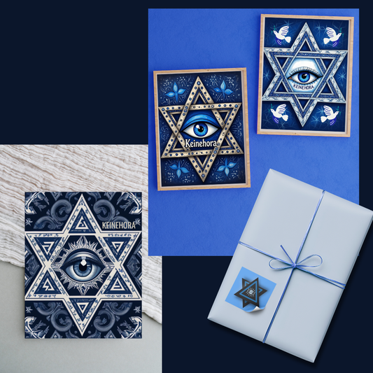 LARGE JEWISH STAR OF DAVID EVIL EYE DIE CUT STICKERS