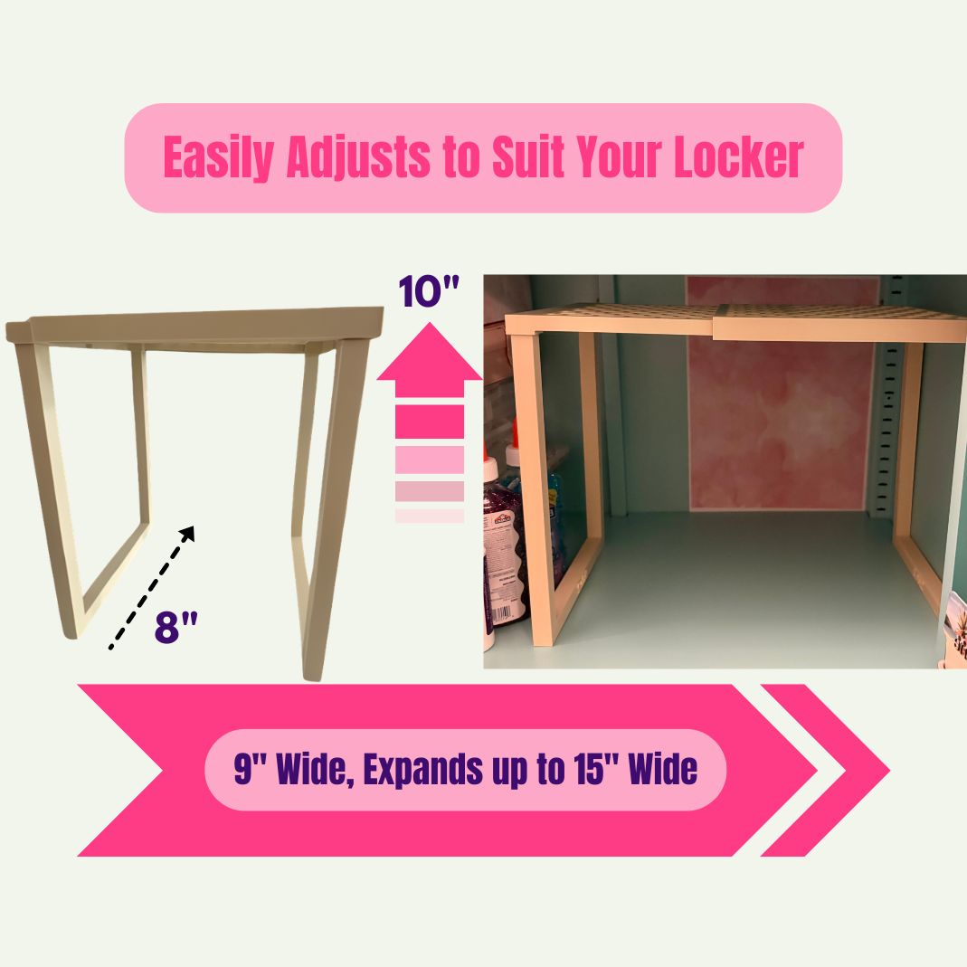 Locker Shelf - Adjustable Width or Floating Style | Multiple Colors