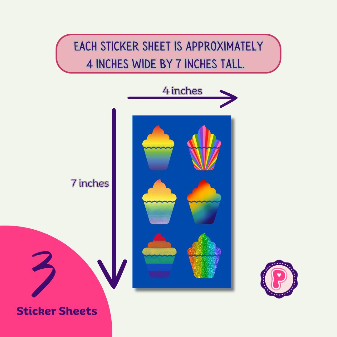 15 PC Pride Sticker Pack - LGBTQ+ Sticker Sheets