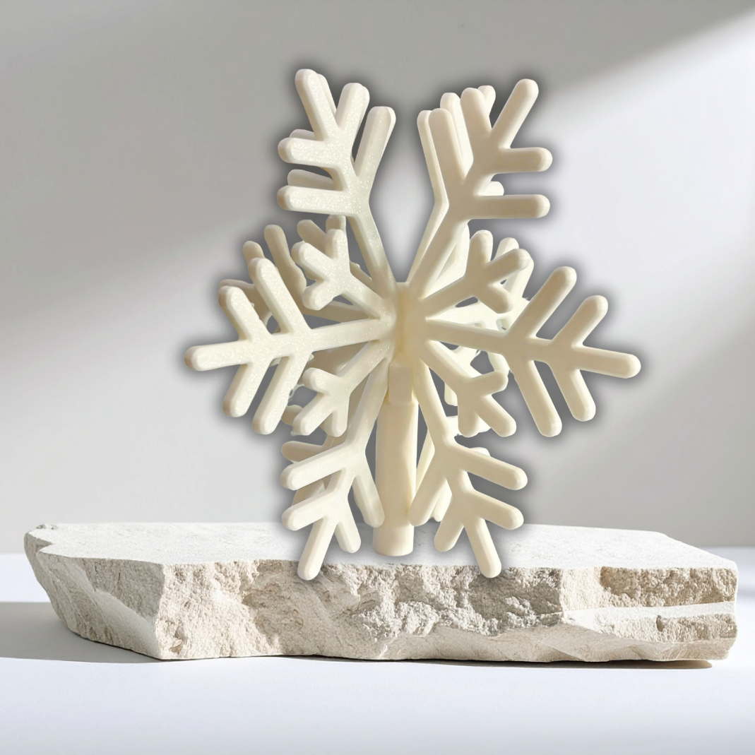 Snowflake Tree Topper For Christmas, Festive Decor