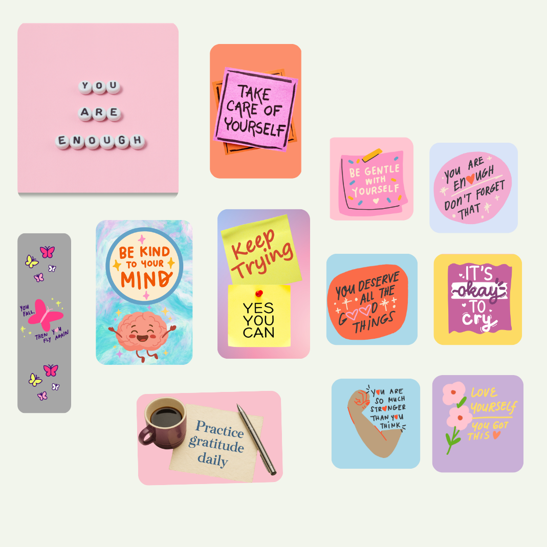 11 Pcs Motivational Magnets Square and Rectangle Positive Messages
