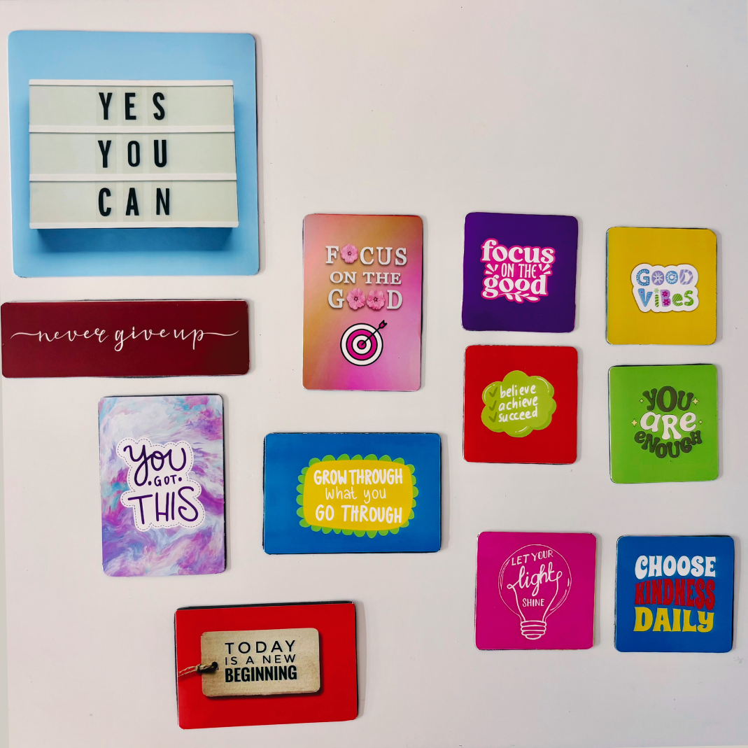 11 Pcs Inspirational Magnets Square and Rectangle Positive Affirmations