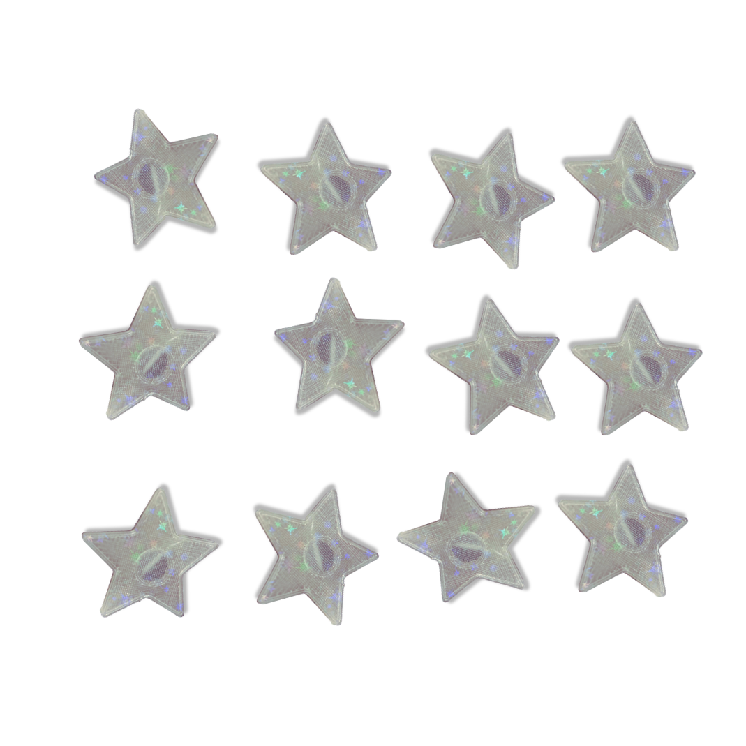 12Pcs Strong Star Refrigerator Magnets - Holographic | 3D Decorative Magnets for Kitchen, Locker or Office