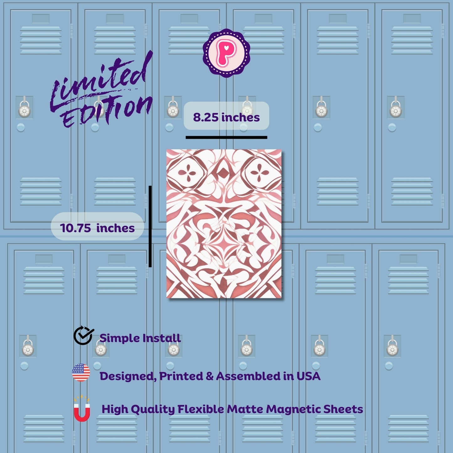 Limited Edition Magnetic Locker Wallpaper Blush & Bronze Collection