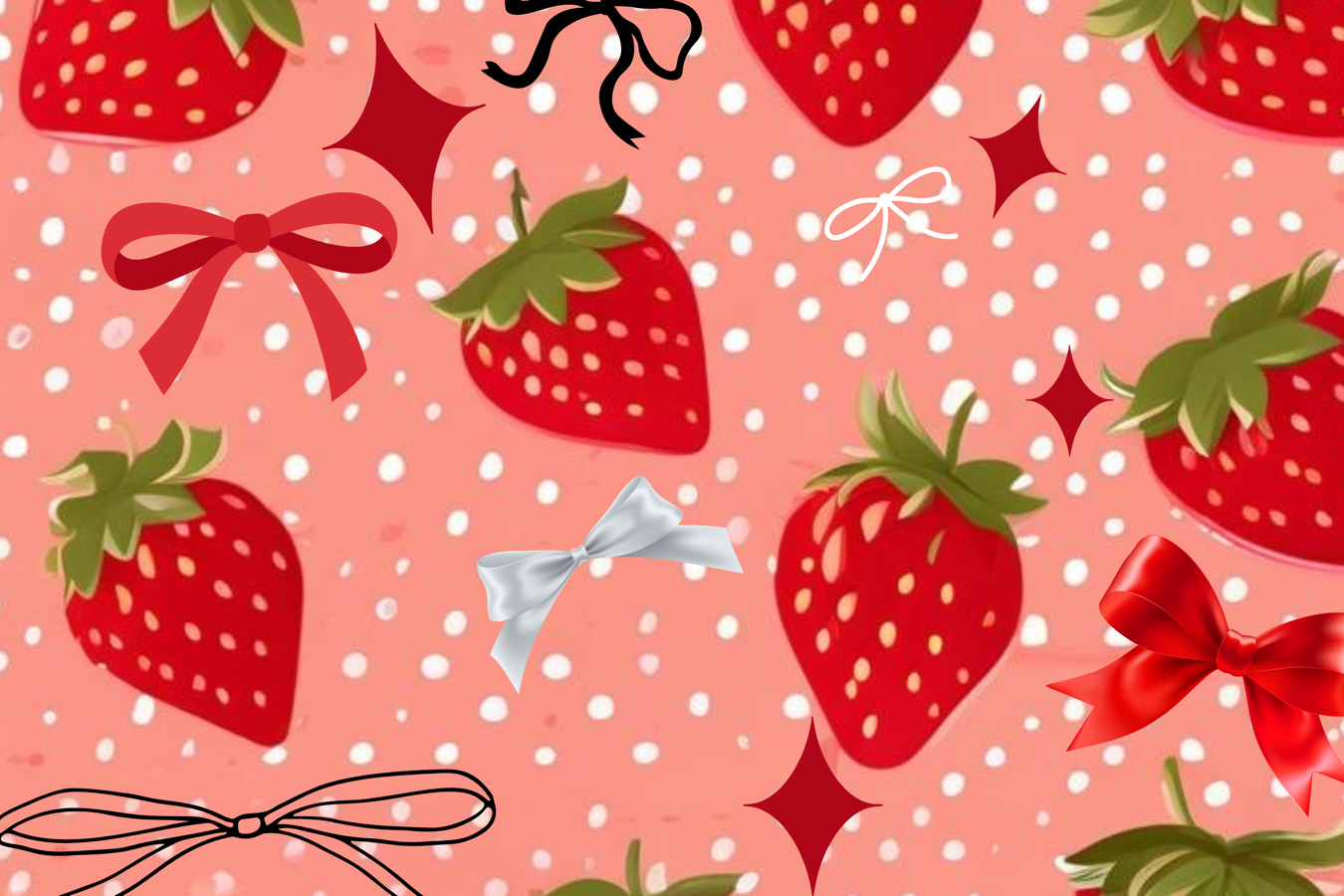 Magnetic Locker Wallpaper - Berries Gone Wild Collection - Strawberry Wallpaper