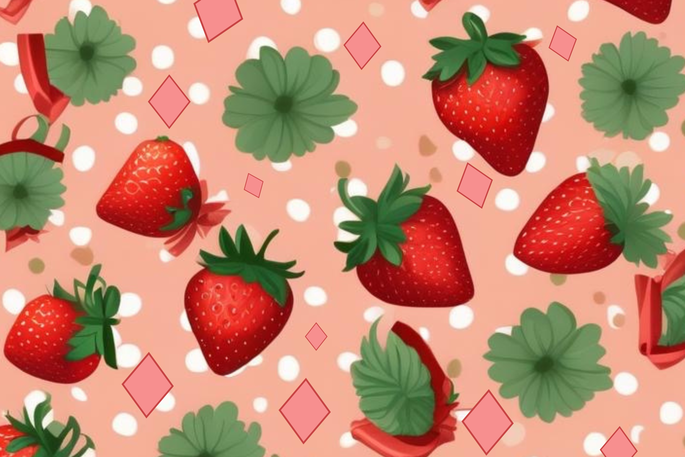 Magnetic Locker Wallpaper - Berries Gone Wild Collection - Strawberry Wallpaper