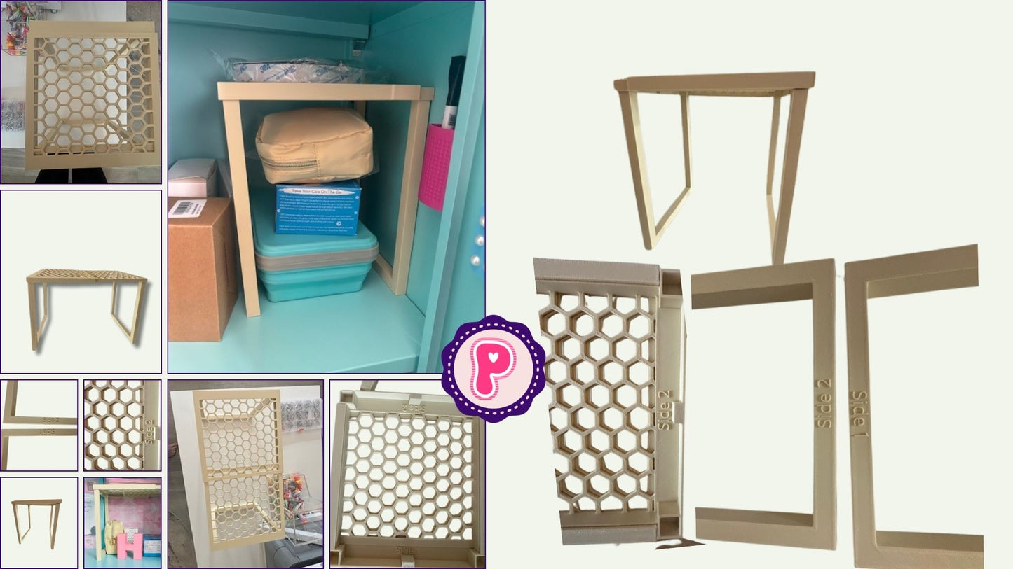 PictureThisPasadena Locker Shelf Organizer Set, Accessories Included, Pencil Holder, Mirror & Magnets for School