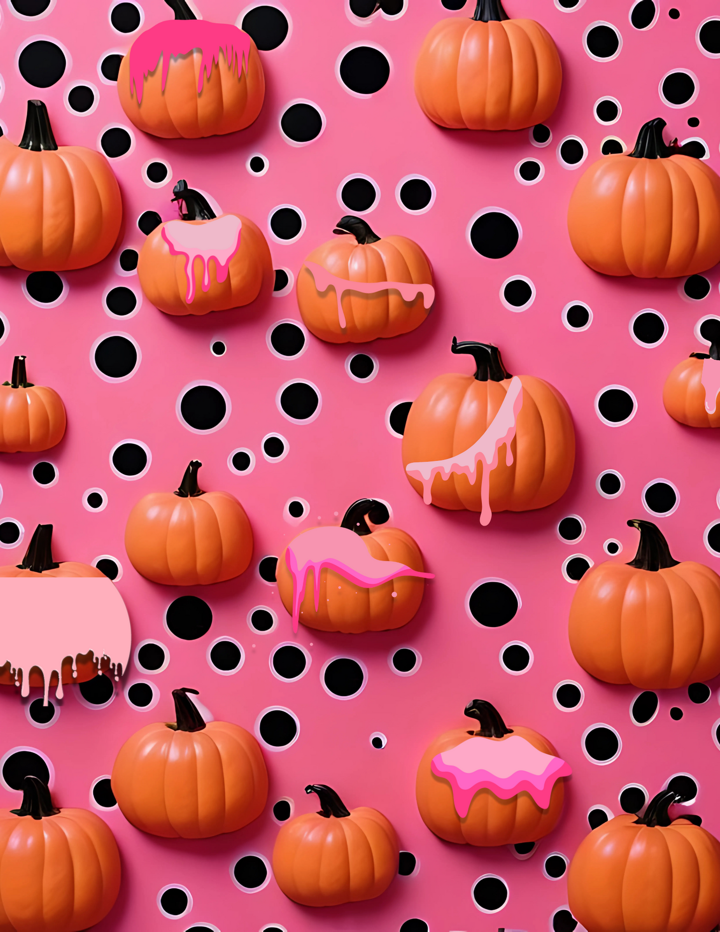 Magnetic Locker Wallpaper - Pink Pumpkins