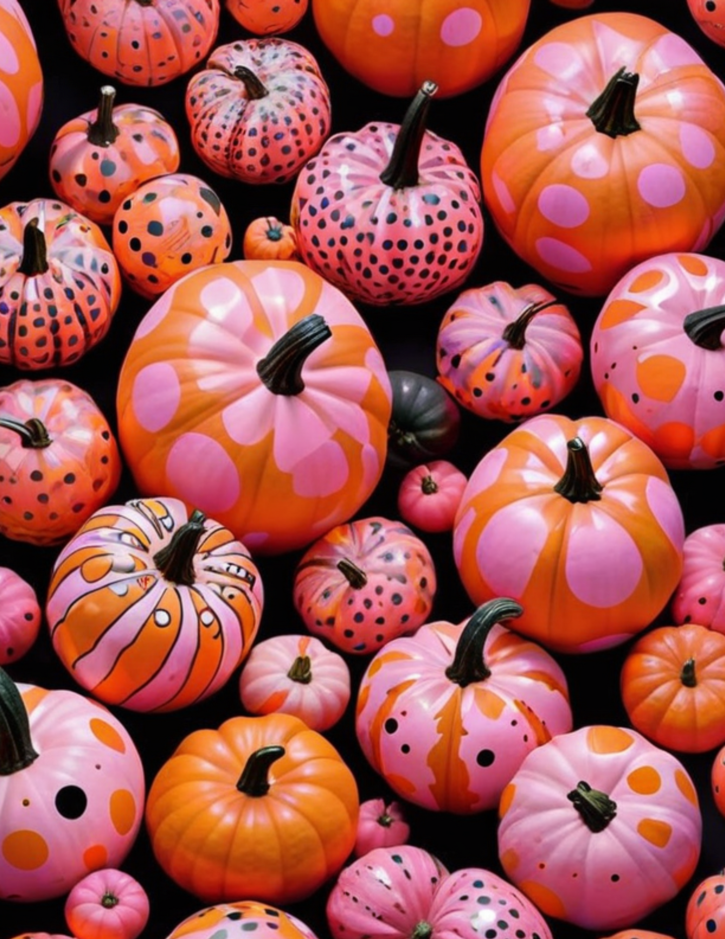 Magnetic Locker Wallpaper - Pink Pumpkins