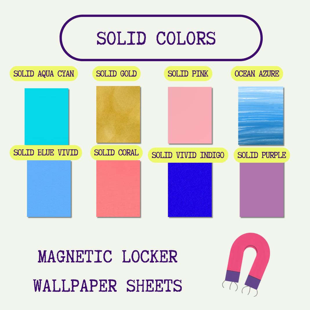 Magnetic Locker Wallpaper - Solid Colors | 2 Sheets
