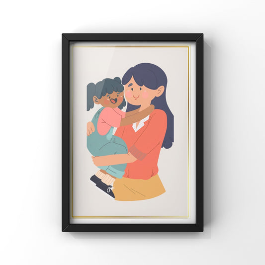 Mommy and Me Art Print Mothers Day Decor 2 Size Options