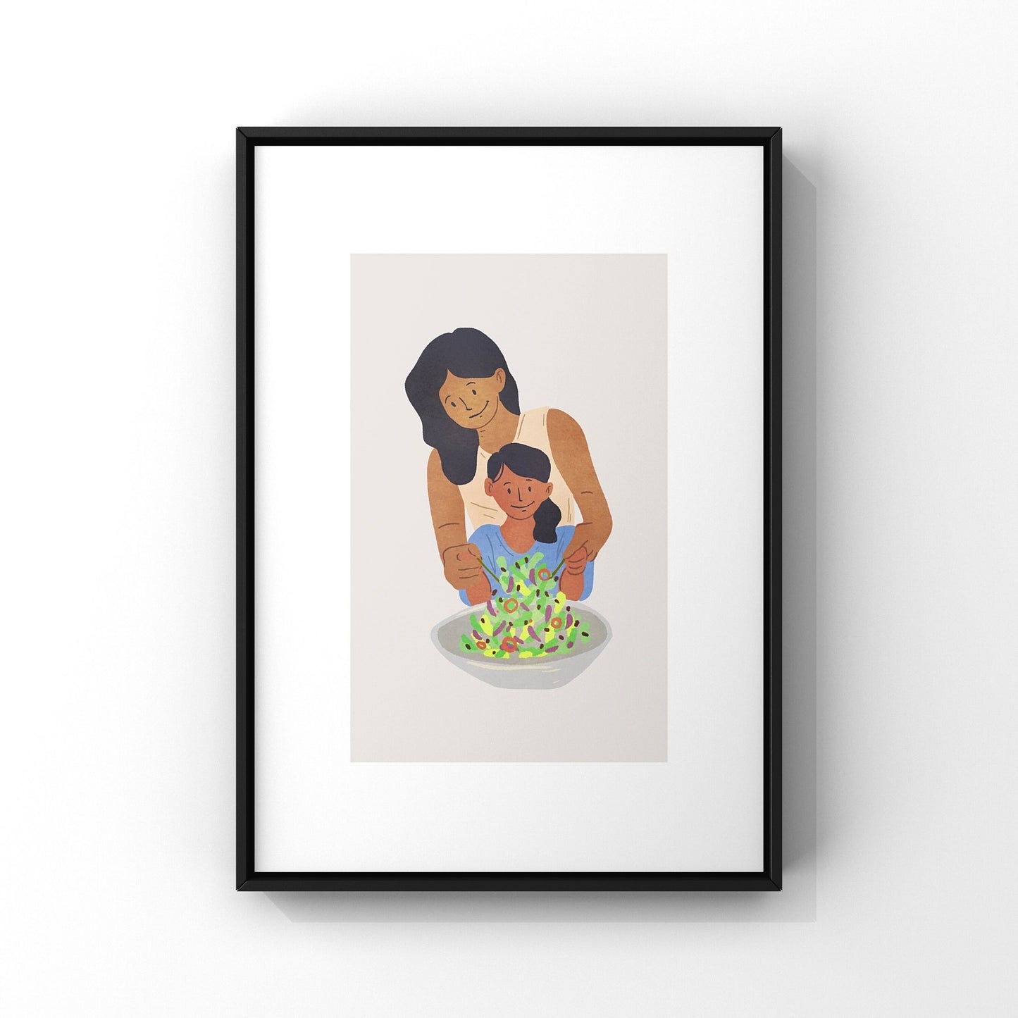 Mommy and Me Art Print Mothers Day Decor 2 Size Options