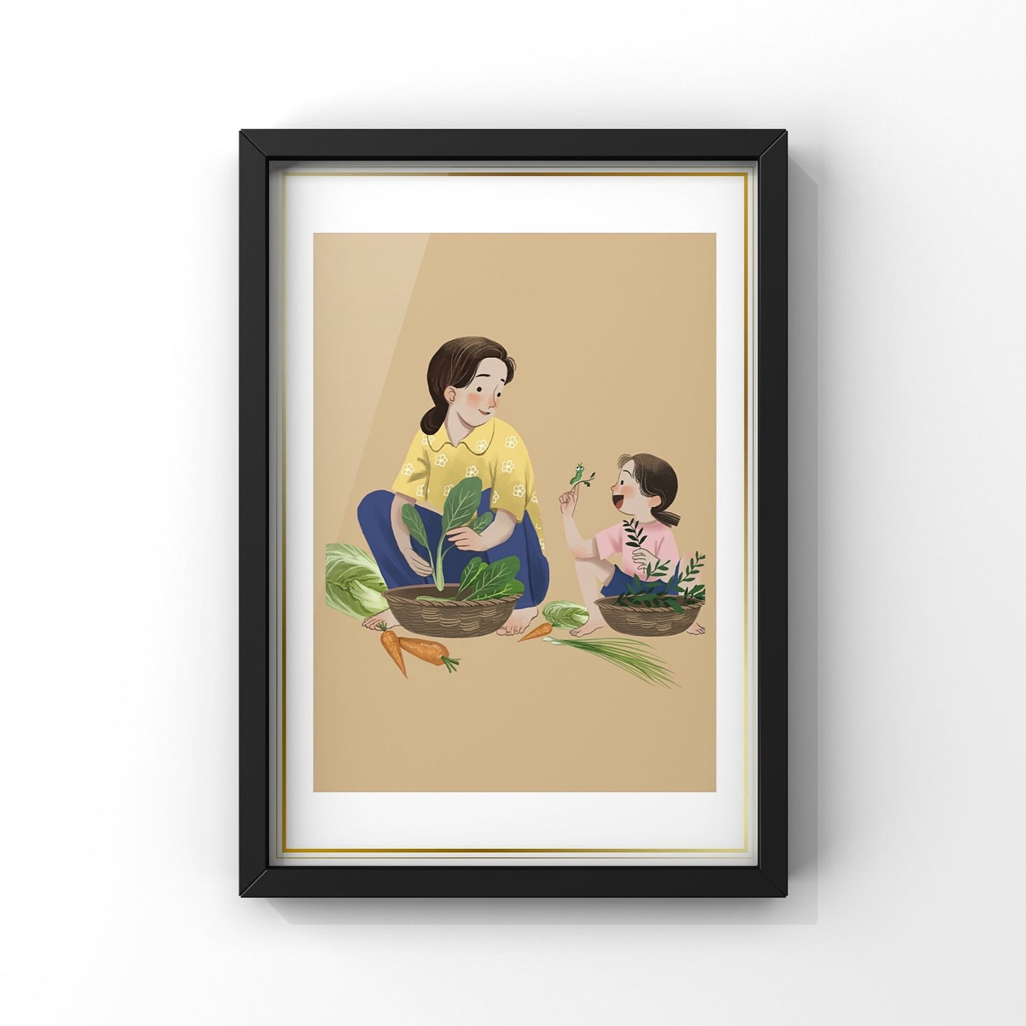 Mommy and Me Art Print Mothers Day Decor 2 Size Options