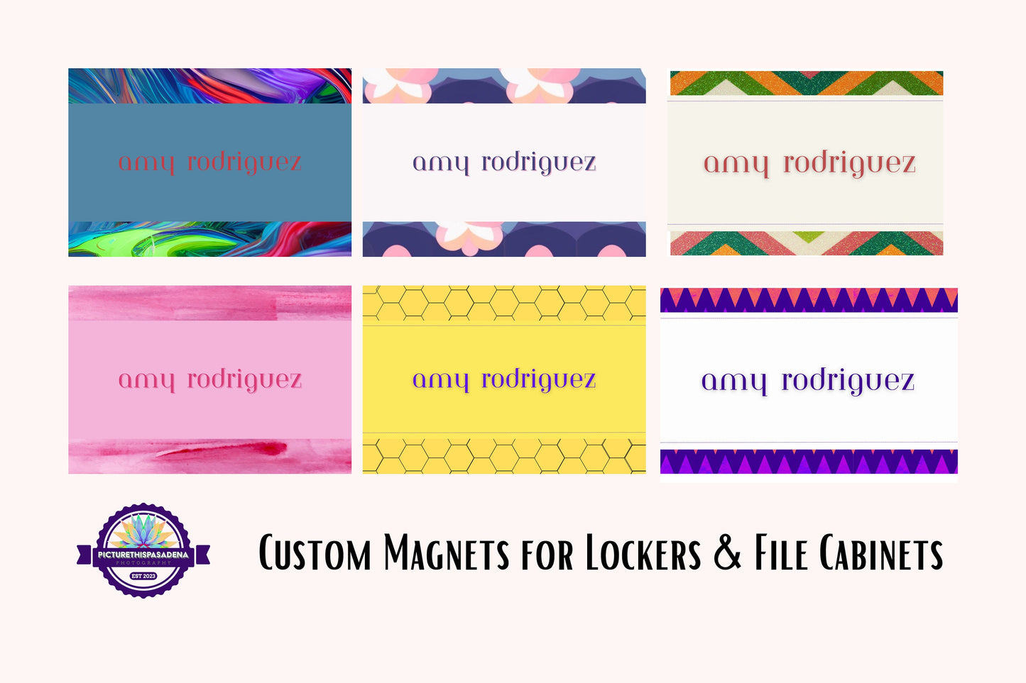 Custom Name Magnets For Lockers / 2 sizes