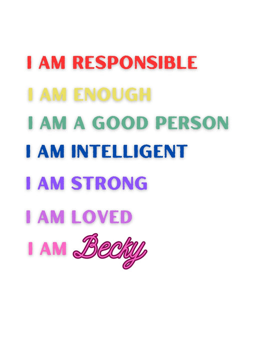 Personalized Affirmation Poster 8.5”x11” Letter Size