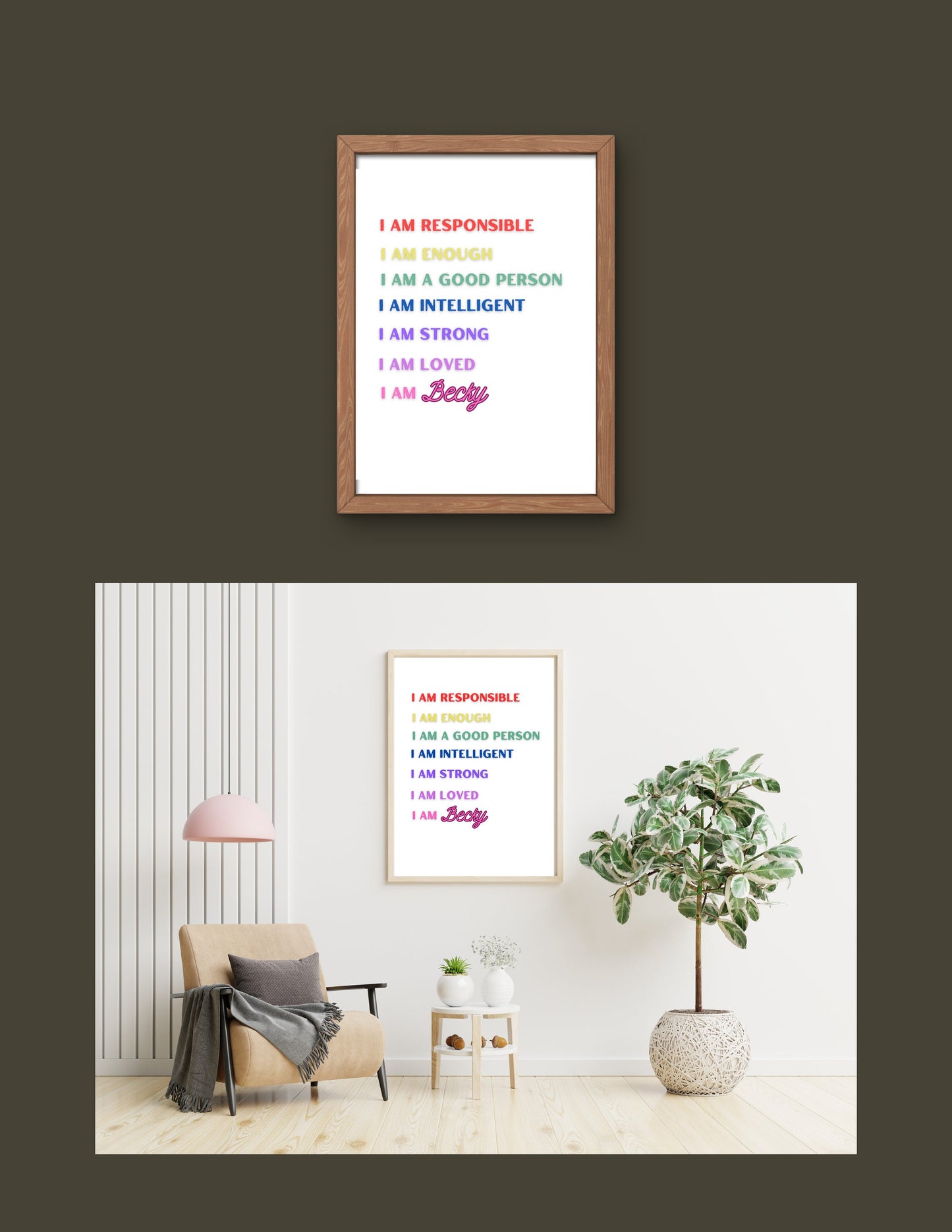 Personalized Affirmation Poster 8.5”x11” Letter Size