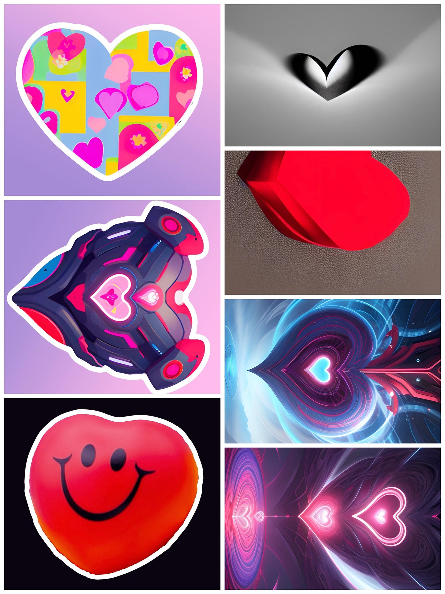 Love / Heart Themed Premium Sticker Set