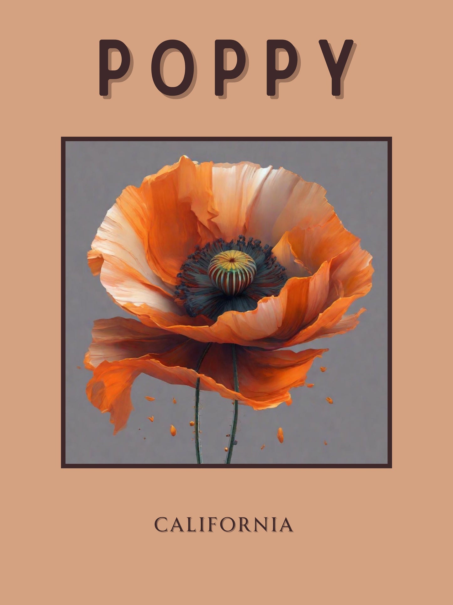 California Poppy Flower Sticker Set - 8pc