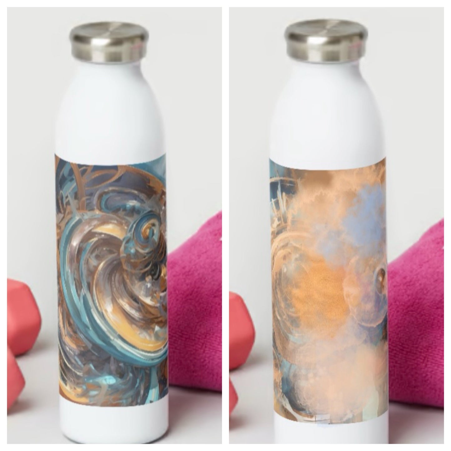 Watercolor Printed Water Bottle 20oz