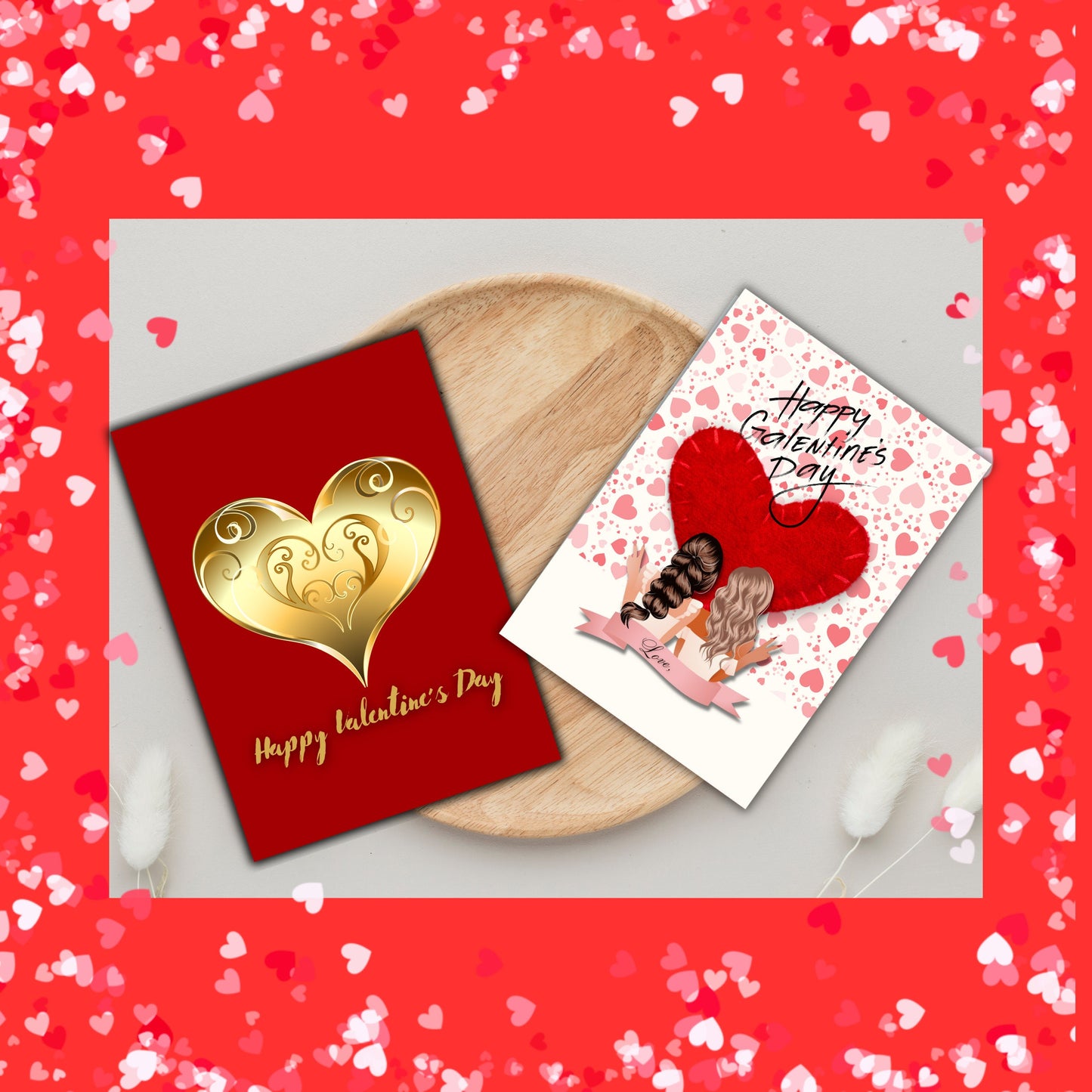 Valentine Cards with Envelopes - 20 PK or 40 PK  Valentine's Day Cards for Adults 4 x 6 Inches Blank Valentine Cards