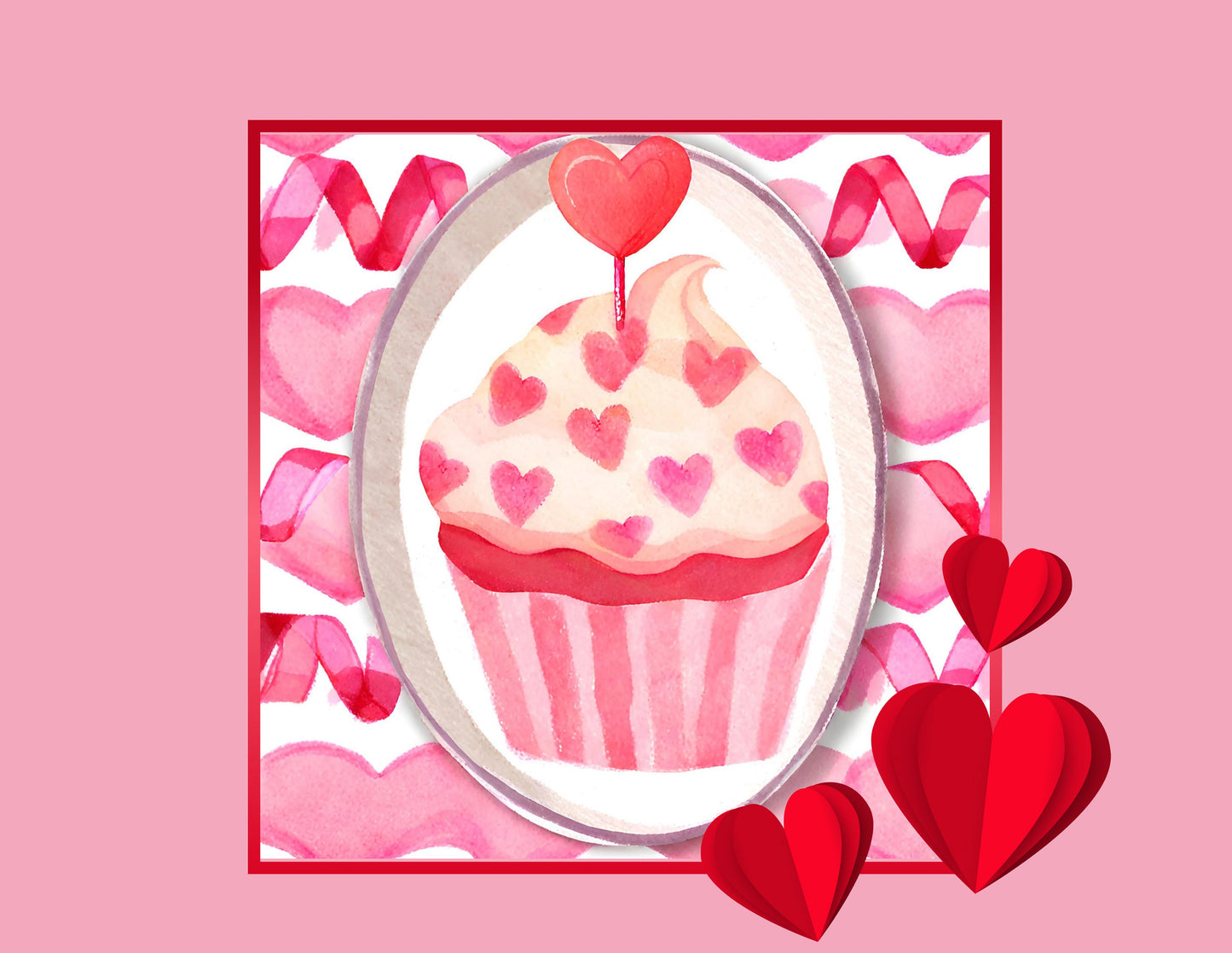 Valentines Day Card Pack / Cupcake Valentines Day Postcards