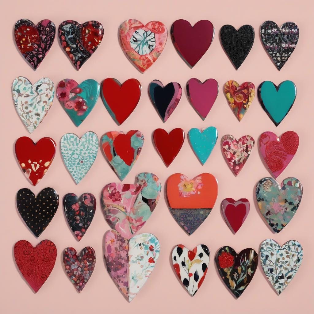 8pcs Heart Design Magnet Set