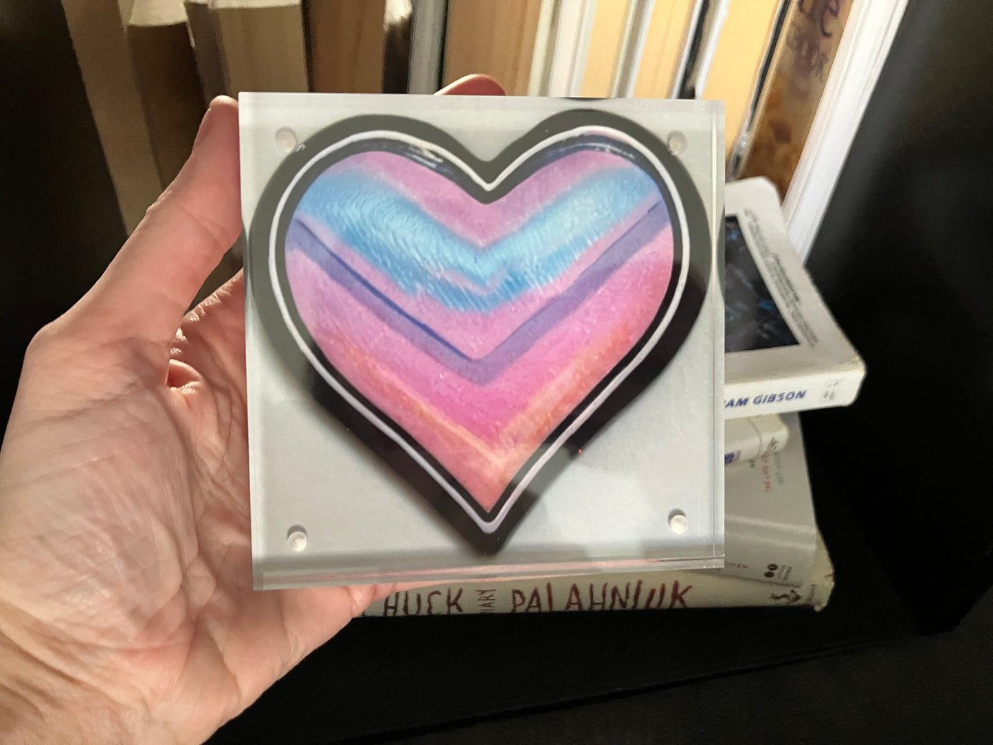 Photo Cube / Heart in a Box / Home Decor / Handmade Gift / Magnetic Photo Frame / 4”x4”