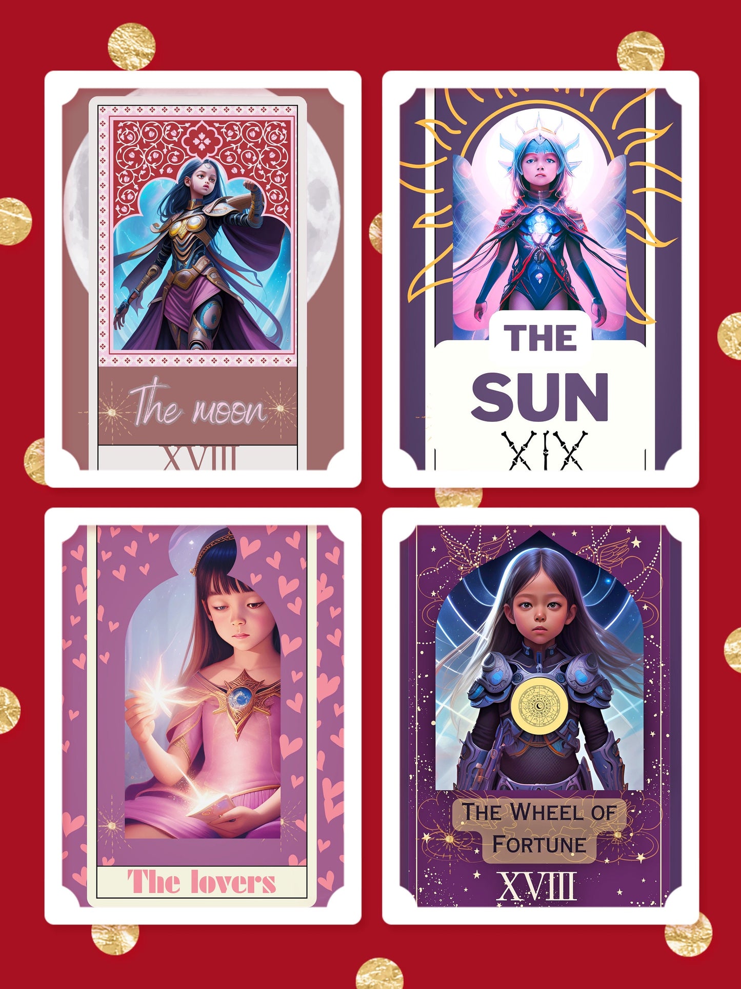 Tarot for kids - Collecting Stickers - 4pc