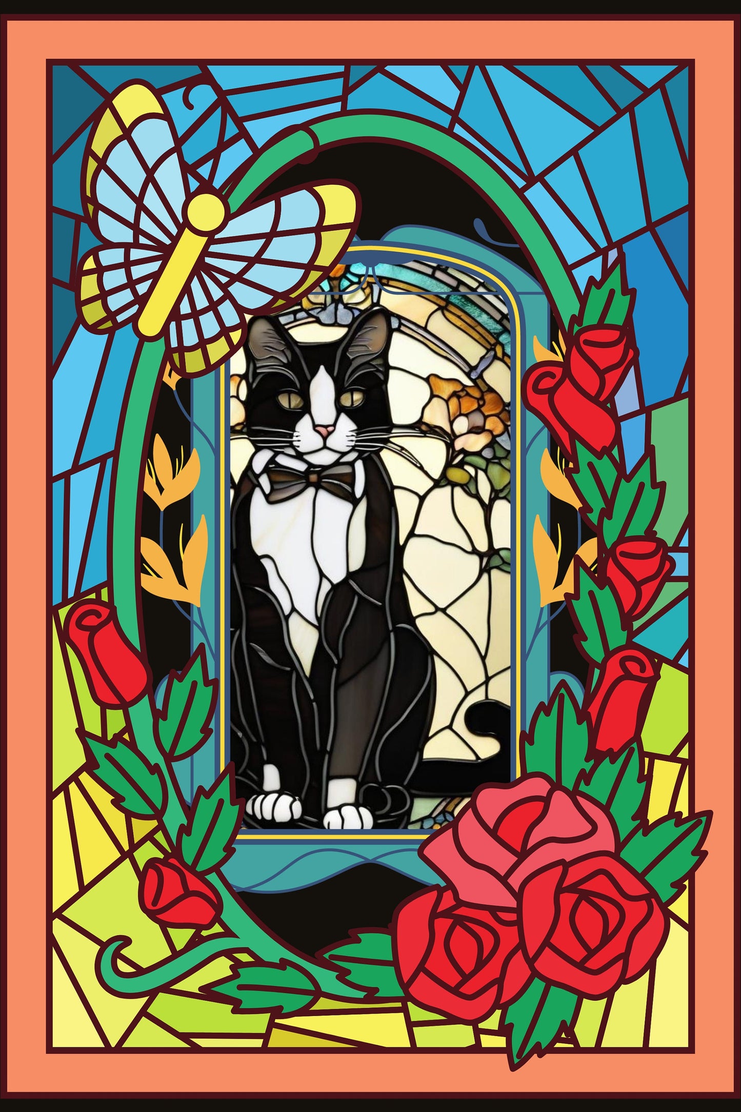 Tuxedo Cat Art Print / Mini Art Print / Cat Lovers Gift