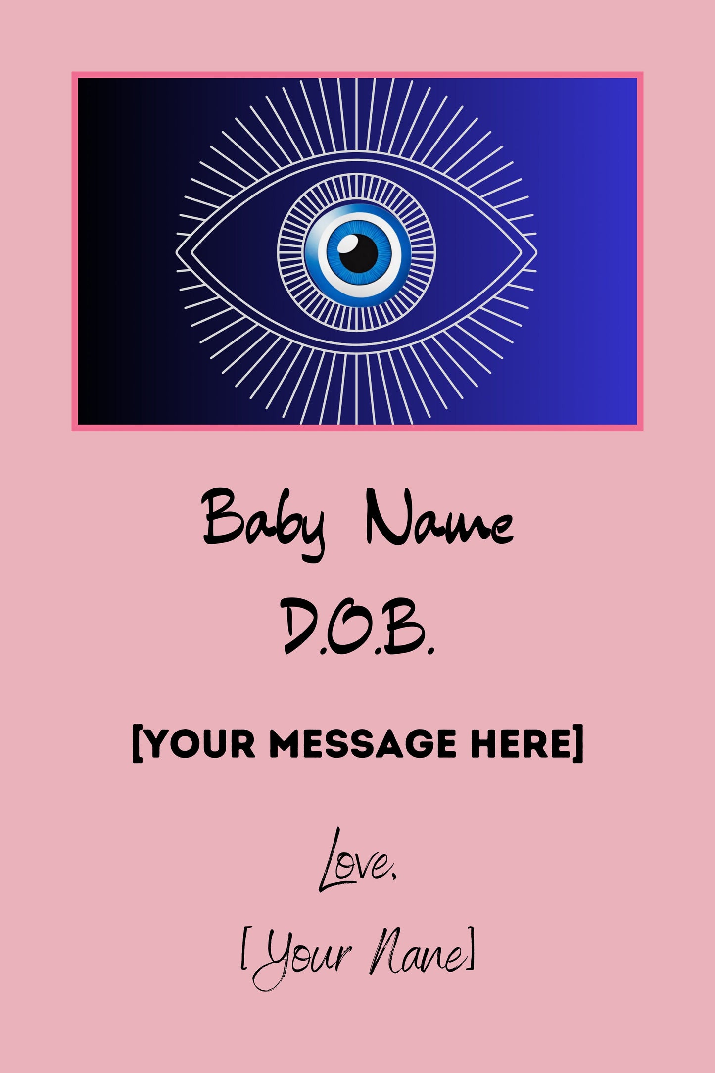 Evil Eye Baby Poster / Mini Poster / Kids / 4”x6”