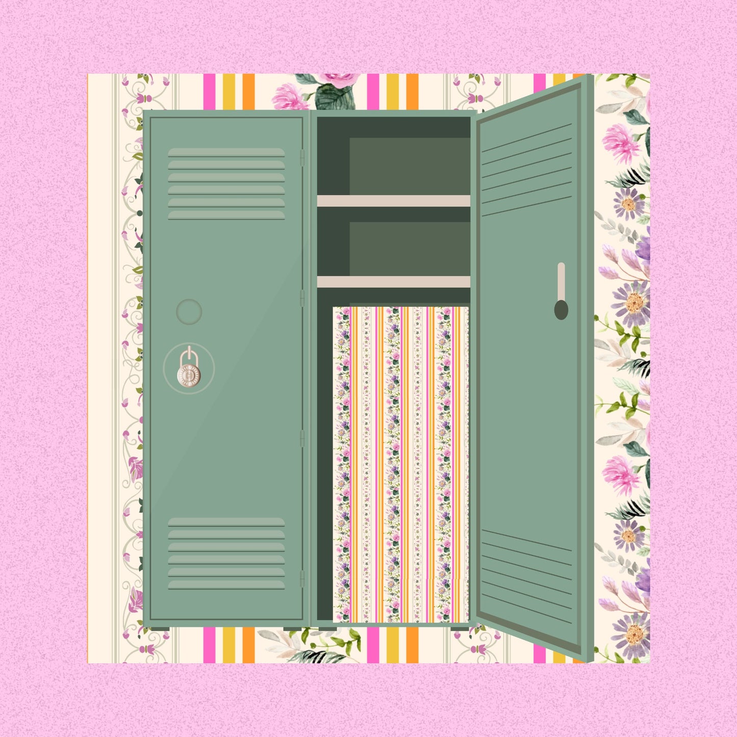 Magnetic Locker Wallpaper - Spring Florals -16 Panels