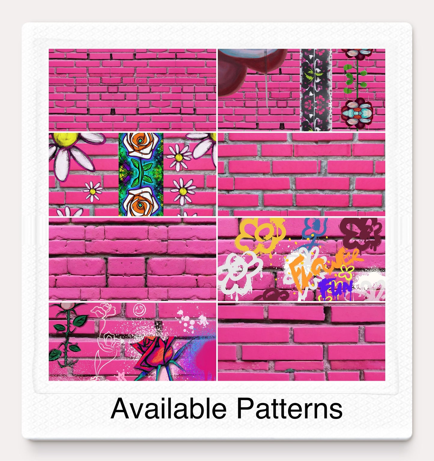 Magnetic Locker Wallpaper - Pink Brick Graffiti Collection - 3 sizes